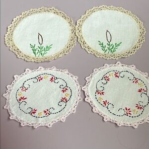Vintage Lace 4 Doilies Hand Crotchet
Embroidery Floral